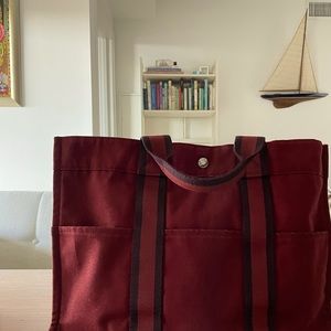 Hermes tout tote toile bag
